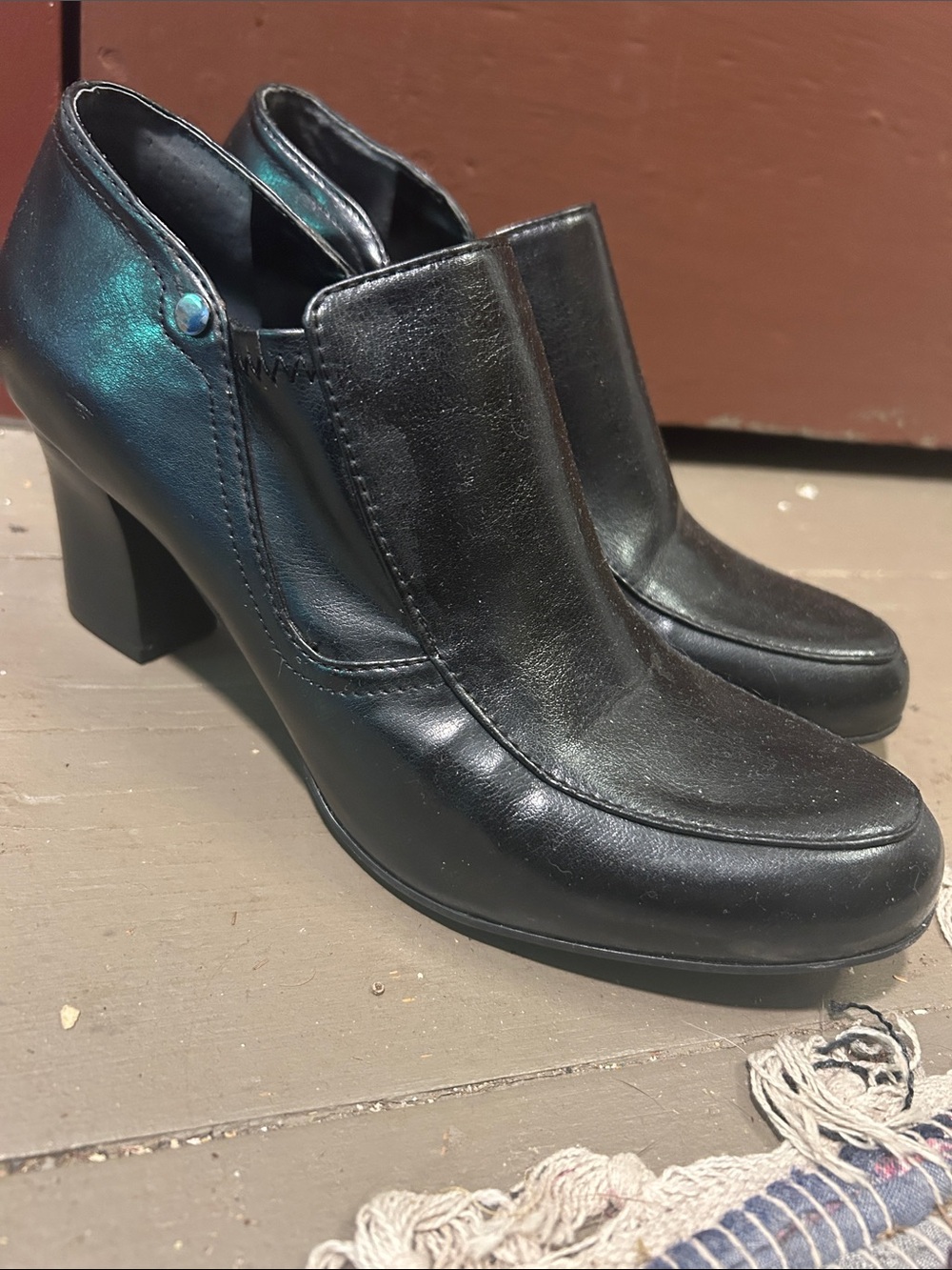 Vampy Block Heel Ankle Boots Wednesday Adams